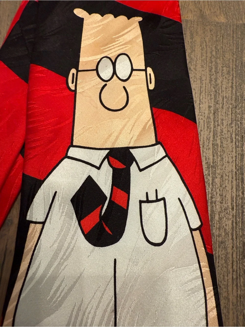 Dilbert & Dog Red Black Silk Novelty Tie United Feature Syndicate 4”